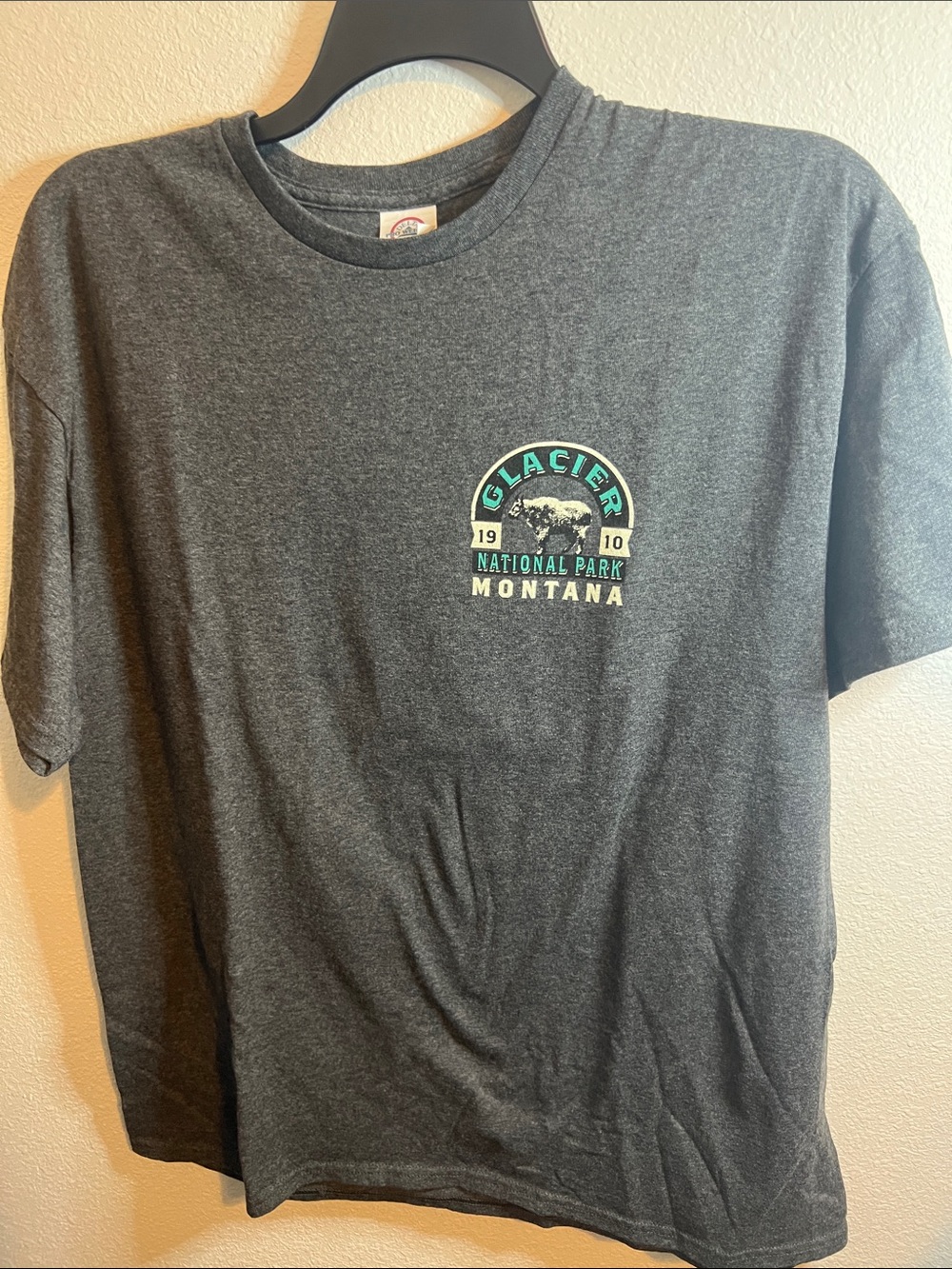 Delta Glacier National Park Montana Short Sleeve Tee - Charcoal
